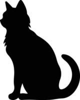 cymric kat zwart silhouet vector