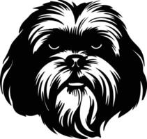 lhasa apso silhouet portret vector