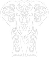 Indisch olifant schets silhouet vector