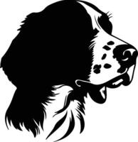 Bretagne spaniel silhouet portret vector