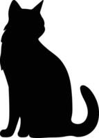 gevouwen kat zwart silhouet vector