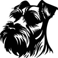 miniatuur schnauzer silhouet portret vector