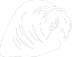 walrus schets silhouet vector