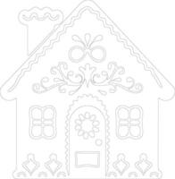 peperkoek huis schets silhouet vector