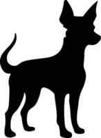 miniatuur pinscher zwart silhouet vector