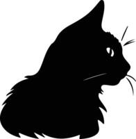 manx kat silhouet portret vector