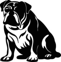 Engels bulldog zwart silhouet vector