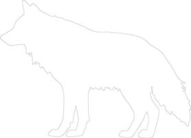 rood wolf schets silhouet vector