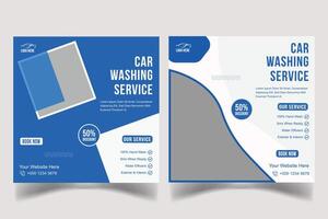 auto het wassen onderhoud sociaal media ontwerp sjabloon vector