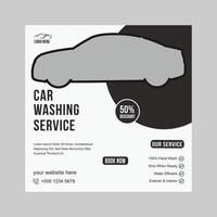 auto het wassen onderhoud sociaal media ontwerp sjabloon vector