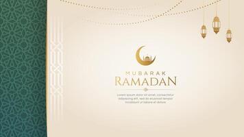Ramadan kareem eid mubarak groet kaart achtergrond ontwerp sjabloon met plaats voor tekst vector