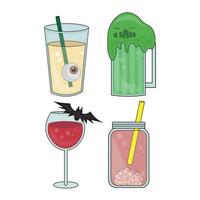 eng halloween themed drankjes vector