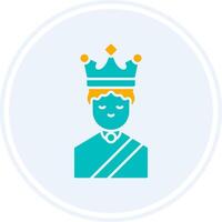 koningin glyph twee kleur cirkel icoon vector