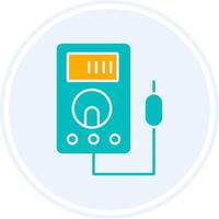 voltmeter glyph twee kleur cirkel icoon vector