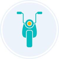 motorfiets glyph twee kleur cirkel icoon vector