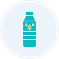 water fles glyph twee kleur cirkel icoon vector