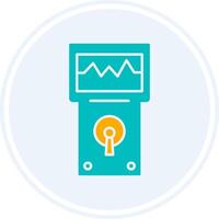 analyzer glyph twee kleur cirkel icoon vector