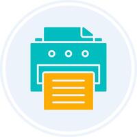 printer glyph twee kleur cirkel icoon vector