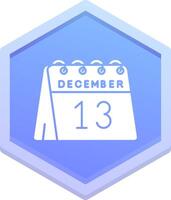 13e van december veelhoek icoon vector