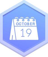 19e van oktober veelhoek icoon vector