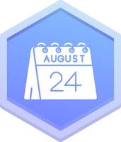 24e van augustus veelhoek icoon vector