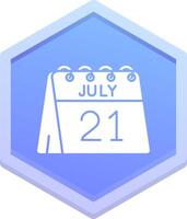 21e van juli veelhoek icoon vector