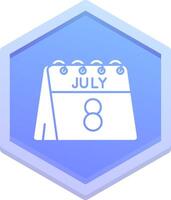 8e van juli veelhoek icoon vector
