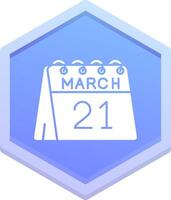 21e van maart veelhoek icoon vector