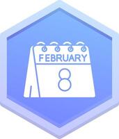 8e van februari veelhoek icoon vector