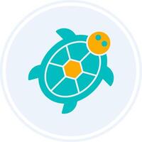 schildpad glyph twee kleur cirkel icoon vector