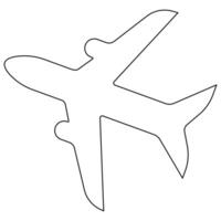 doorlopend single lijn kunst tekening van vliegtuig icoon vector
