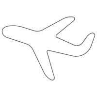doorlopend single lijn kunst tekening van vliegtuig icoon vector