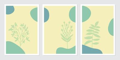 poster botanisch muur kunst vector set. abstract fabriek kunst ontwerp voor muur ingelijst afdrukken, canvas afdrukken, poster, huis decor