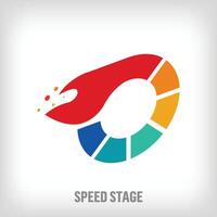 creatief snelheid stadium teken logo. uniek creatief kleuren. wedstrijd en bedrijf logo sjabloon. vector. vector