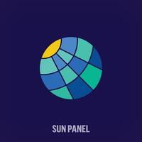 natuurlijk zonne- energie idee, logo in modern ronde het formulier. uniek creatief duurzame zonne- paneel kleuren. milieu en bedrijf logo sjabloon. vector. vector