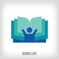 modern boek dagboek logo. uniek onderwijs en boek leven ontwerp. opleiding, bibliotheek en boekhandel logo sjabloon. vector. vector