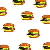 cheeseburger patroon Aan wit achtergrond vector