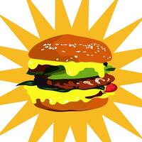 smakelijk hamburger vector