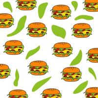 tekenfilm hamburger patroon vector