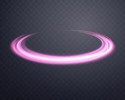 gloeiend roze magie ringen. dynamisch orbital gloed halo ring. neon realistisch energie swoosh wervelen. abstract licht effect. vector illustratie.