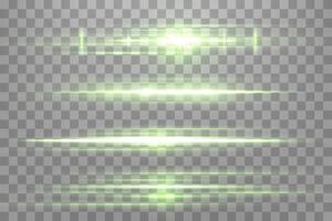 groen lens fakkels set. zon flash met stralen spotlight en bokeh. groen gloed gloed licht effect. vector illustratie.