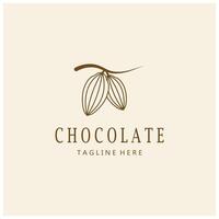 cacao logo, cacao boon, cacao boom, cacao takken en bladeren, chocolade mengen Aan wit achtergrond,vintage,modern,eenvoudig,minimalistisch icoon illustratie sjabloon ontwerp vector