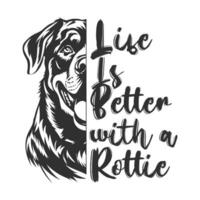 rottweiler hond t-shirt ontwerp vector