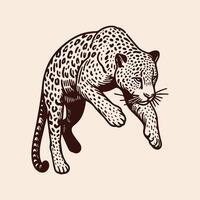 jaguar. hand- getrokken vector illustratie van een wild dier.