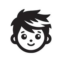 schattig jongen gezicht logo ontwerp vector