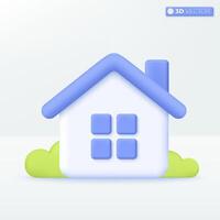 3d huis en boom icoon symbool. modieus slim huis, echt landgoed, lening, hypotheek, terug concept. 3d vector geïsoleerd illustratie ontwerp. 3d vector geïsoleerd illustratie, tekenfilm pastel minimaal stijl.