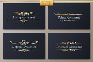 ornament goud luxe vector set, premie ontwerp voor decoratief uitnodigingen kaart, lijsten, de luxe menu, Product etiketten, grafisch ontwerp, cafe, boetieks, document, bruiloft uitnodigingen, website, verpakking