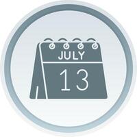 13e van juli solide knop icoon vector