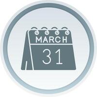 31e van maart solide knop icoon vector