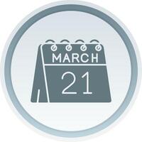21e van maart solide knop icoon vector